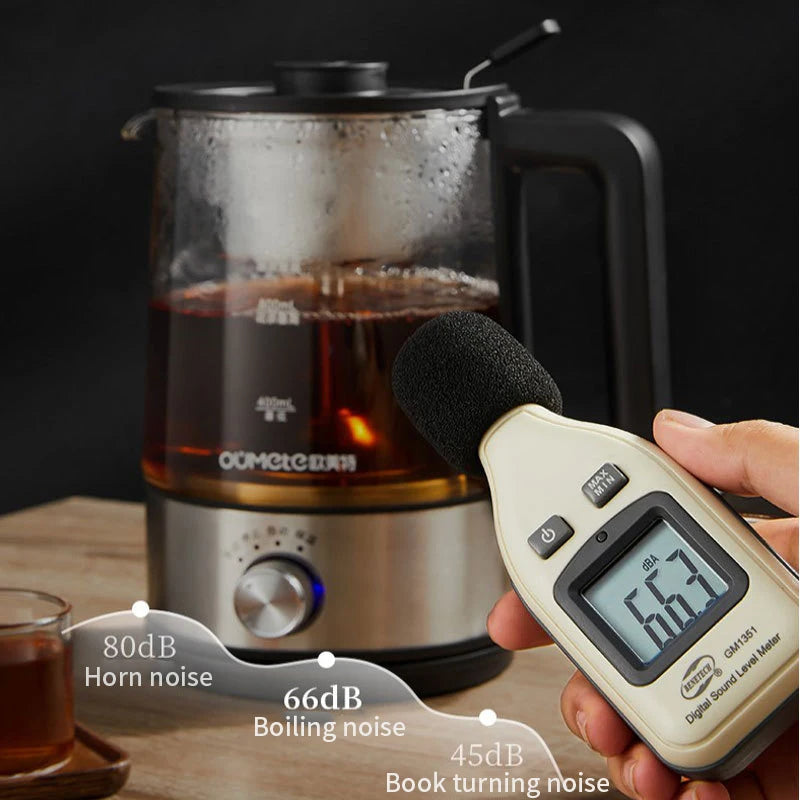 2025 oumete Multifunctional health pot household intelligent decocting tea maker portable glass small electric heating kettle