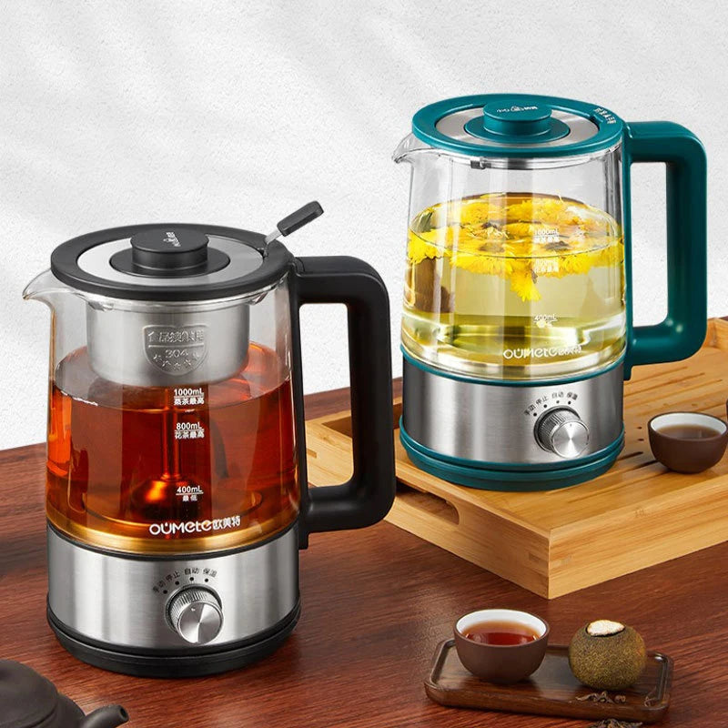 2025 oumete Multifunctional health pot household intelligent decocting tea maker portable glass small electric heating kettle