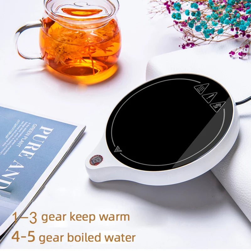 110V/220V Cup Heater Mug Warmer 100°C Hot Tea Makers Warmer Coaster 5 Gear Temperature Cup Heaters Coffee Milk Tea Heating