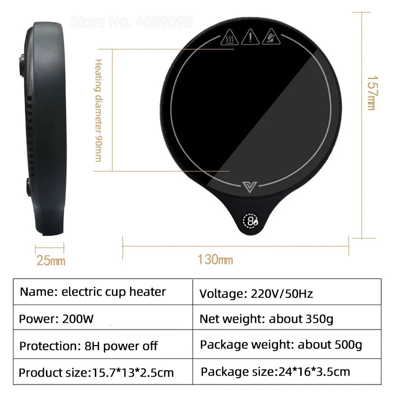 110V/220V Cup Heater Mug Warmer 100°C Hot Tea Makers Warmer Coaster 5 Gear Temperature Cup Heaters Coffee Milk Tea Heating