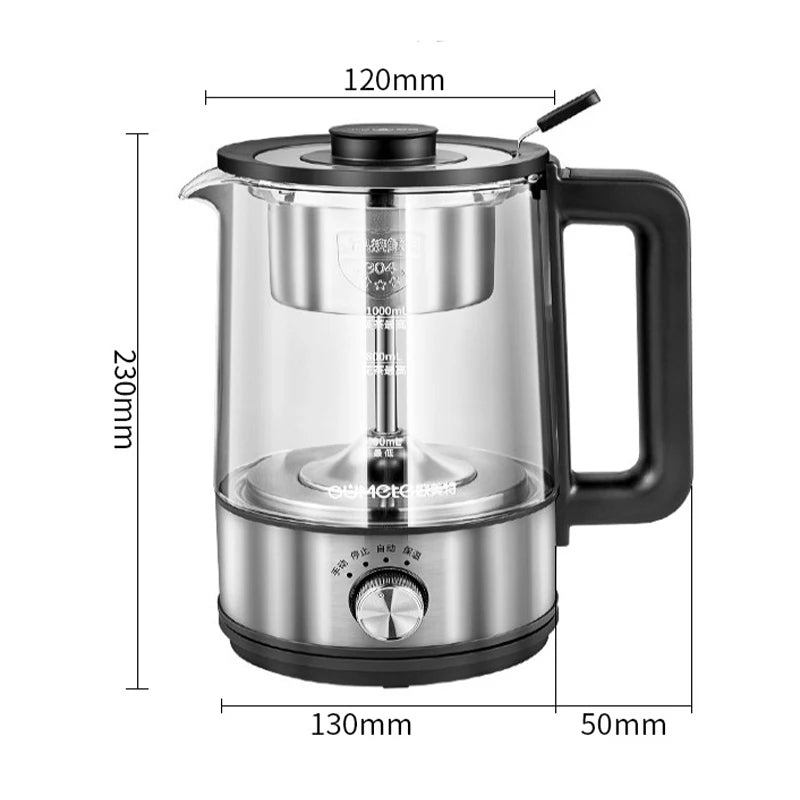 2025 oumete Multifunctional health pot household intelligent decocting tea maker portable glass small electric heating kettle